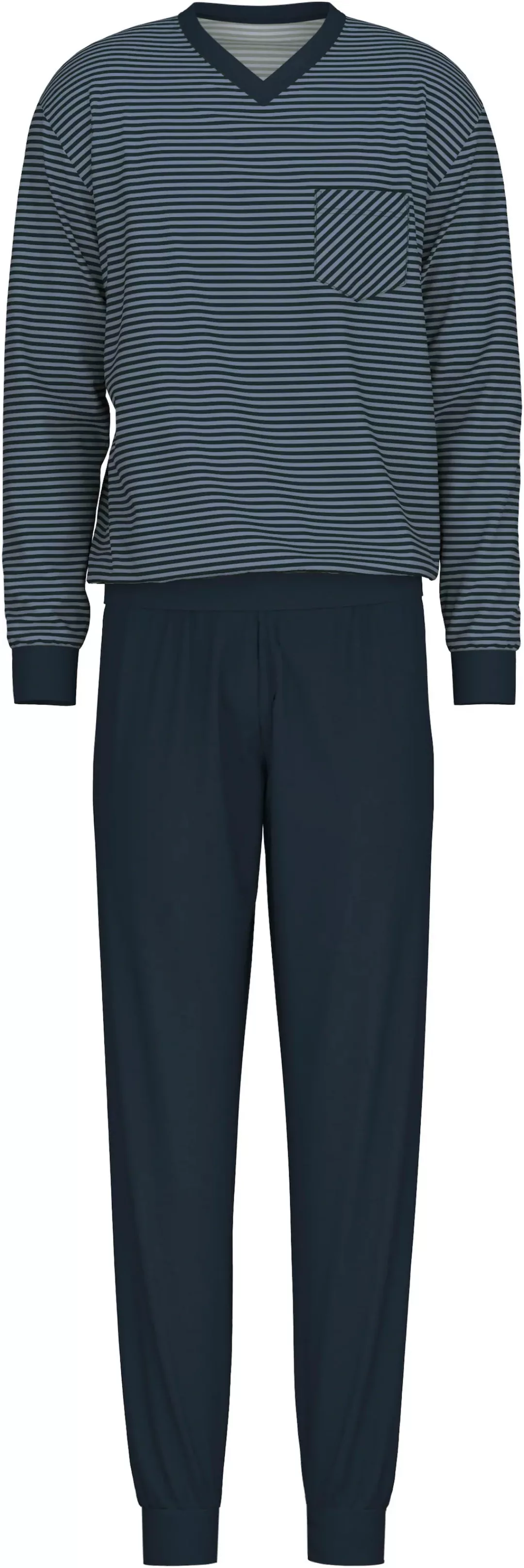 CALIDA Pyjama "Relax Streamline", (Packung, 2 tlg.), Longsleeve mit V-Neck günstig online kaufen