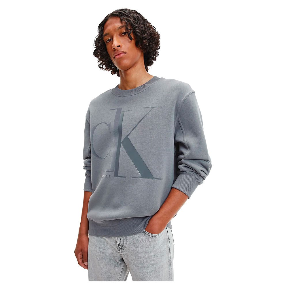 Calvin Klein Jeans Bold Spliced Rundhalsausschnitt Sweater XL Fossil Grey günstig online kaufen