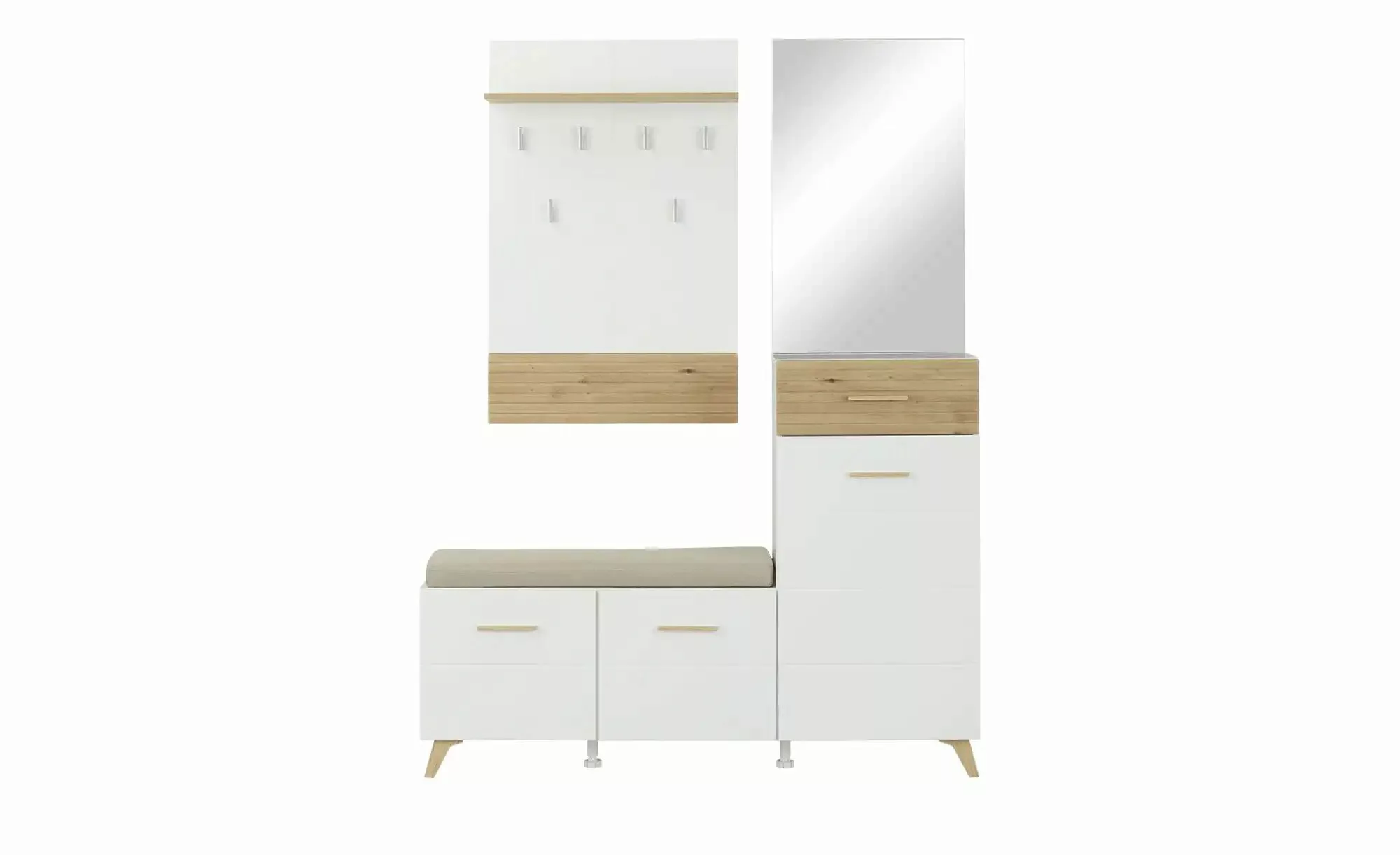 Kompaktgarderobe  Cadria ¦ weiß ¦ Maße (cm): B: 141 H: 189,5 T: 35.0 Garder günstig online kaufen