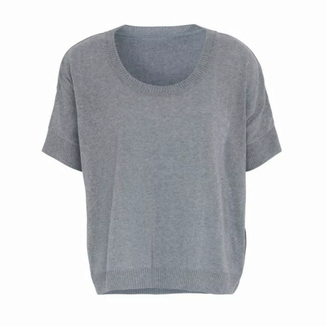 Knit Factory T-Shirt Senna Gestricktes Top Grau 36/44 (1-tlg) günstig online kaufen