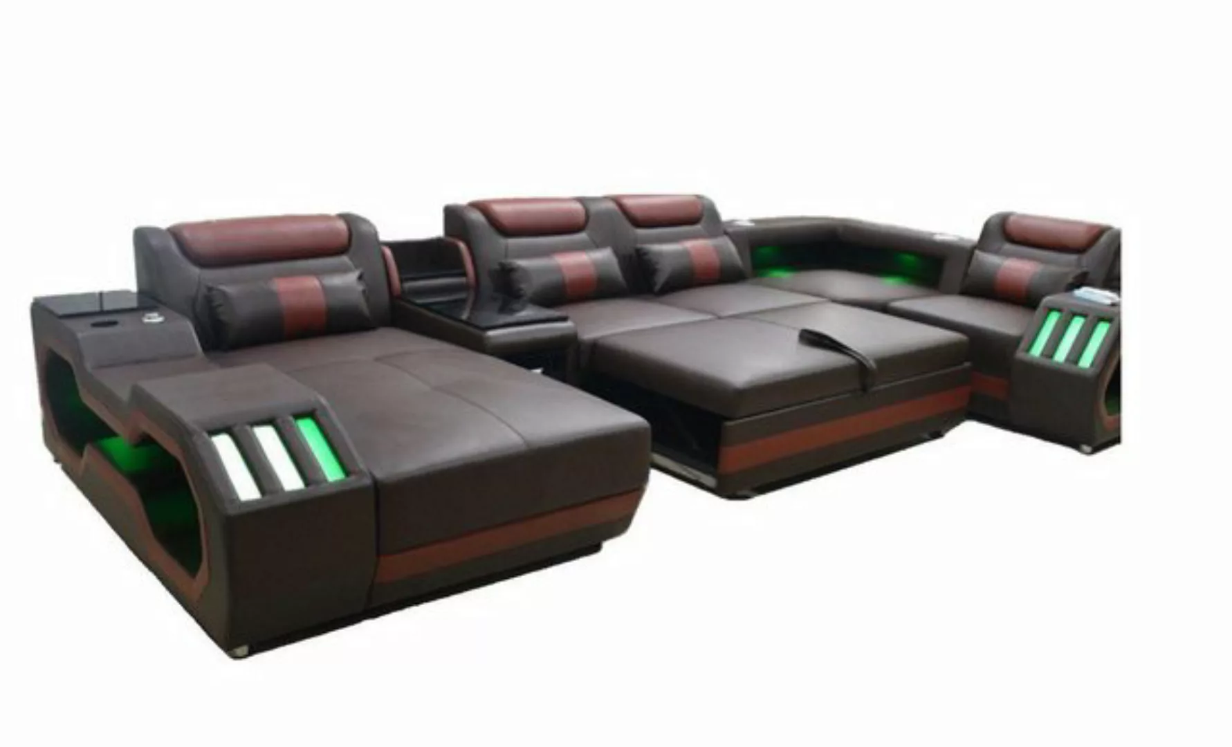 JVmoebel Ecksofa Luxus Ecksofa U-Form Wohnzimmer Sofa mit Bettfunktion Couc günstig online kaufen