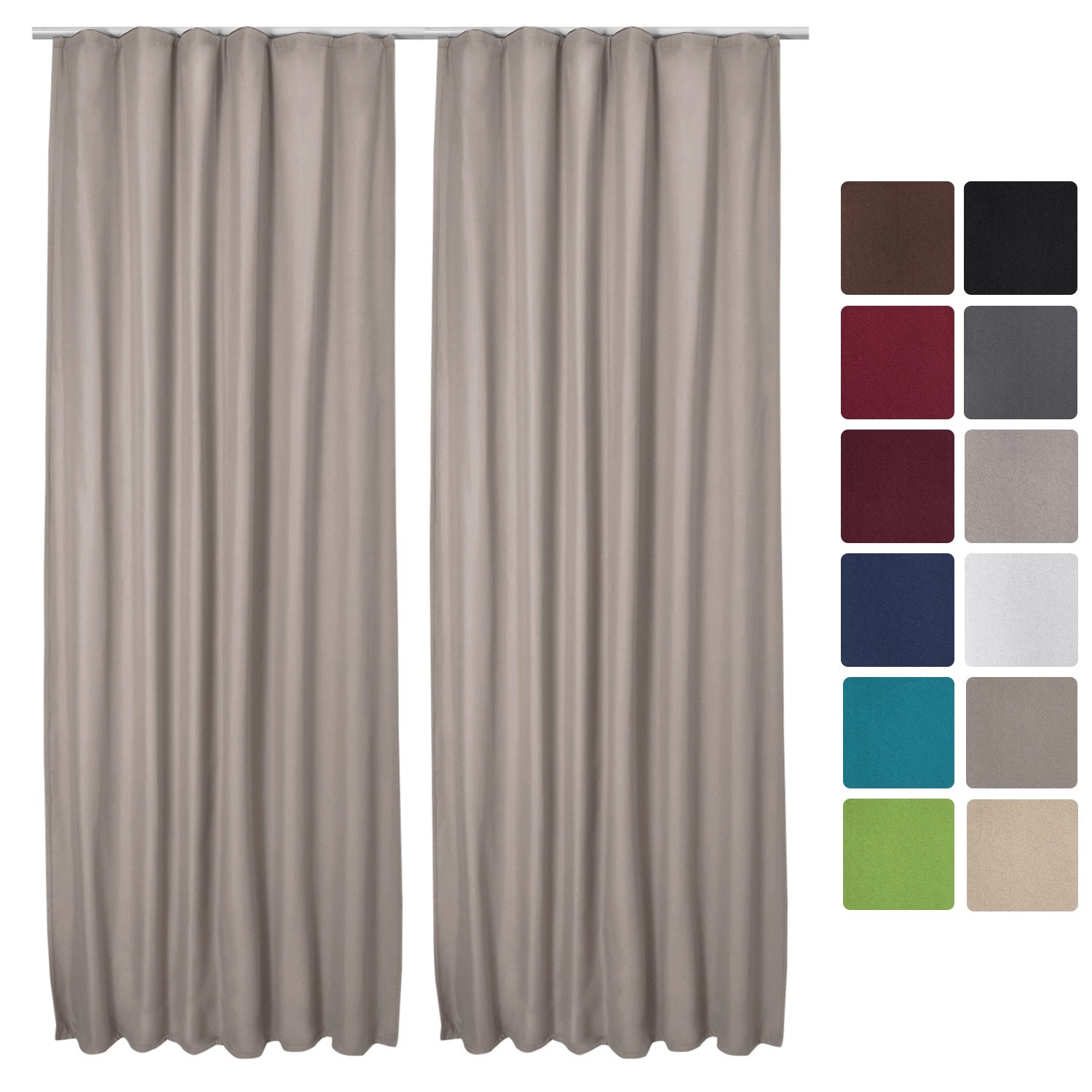 Beautissu Amelie TK Vorhang mit Kräuselband 140x245cm Sand 2tlg günstig online kaufen