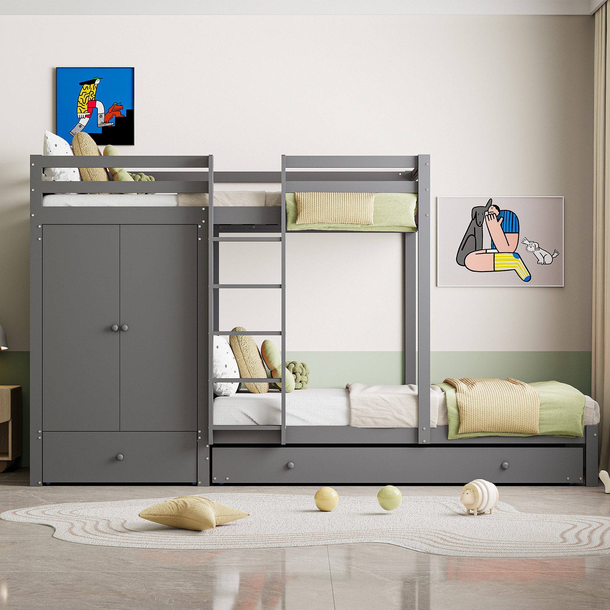 STILVORA Etagenbett 90×200 Kinderbett mit Matratze,Bettgestell günstig online kaufen