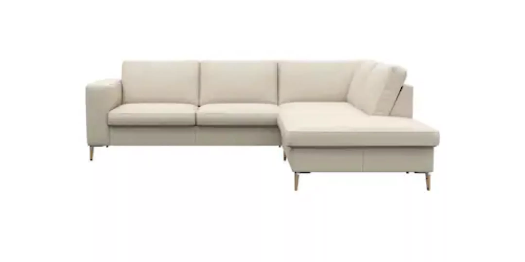 FLEXLUX Ecksofa "Fiore, L-Form", breite Armlehnen, Füße Alu/Eiche, B/T 241/ günstig online kaufen