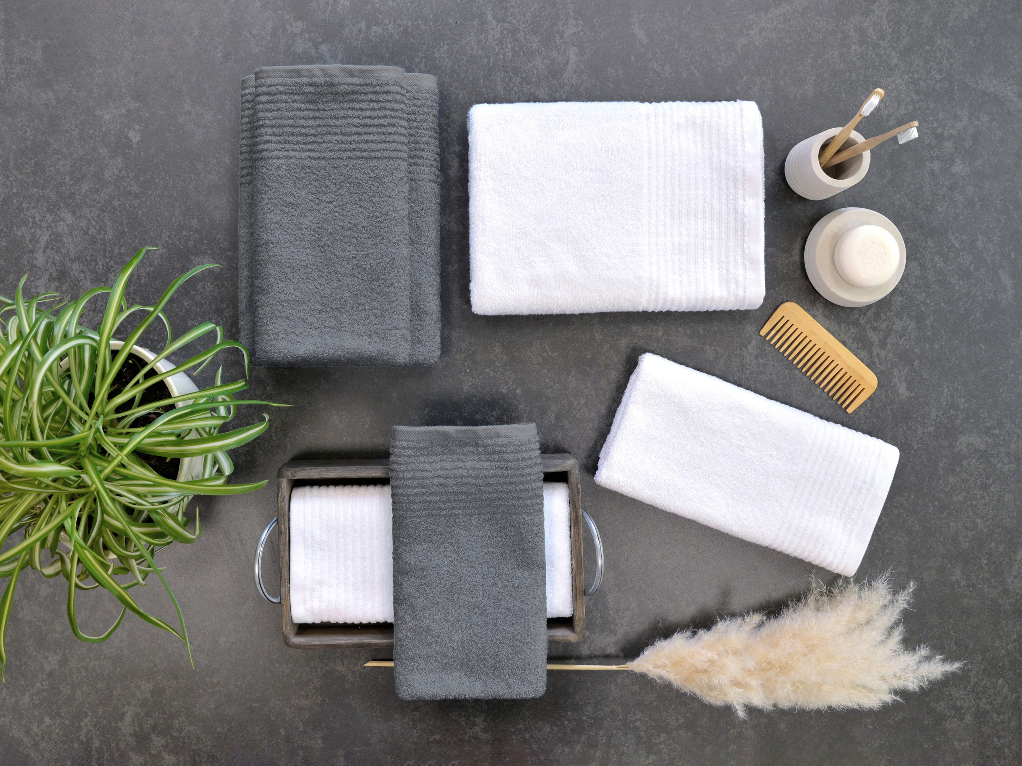 Dyckhoff Handtuch Set »Brillant«, Set, 6 tlg., Walkfrottee, mit Streifenbor günstig online kaufen