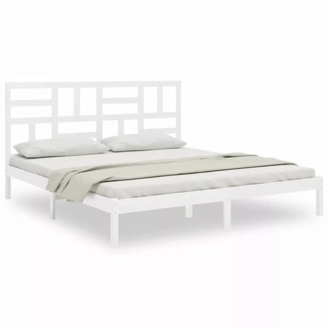 furnicato Bett Massivholzbett Weiß 200x200 cm günstig online kaufen