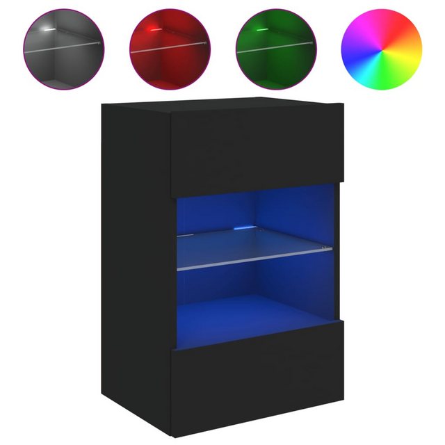 vidaXL TV-Schrank TV-Wandschrank mit LED-Leuchten Schwarz 40x30x60,5 cm günstig online kaufen