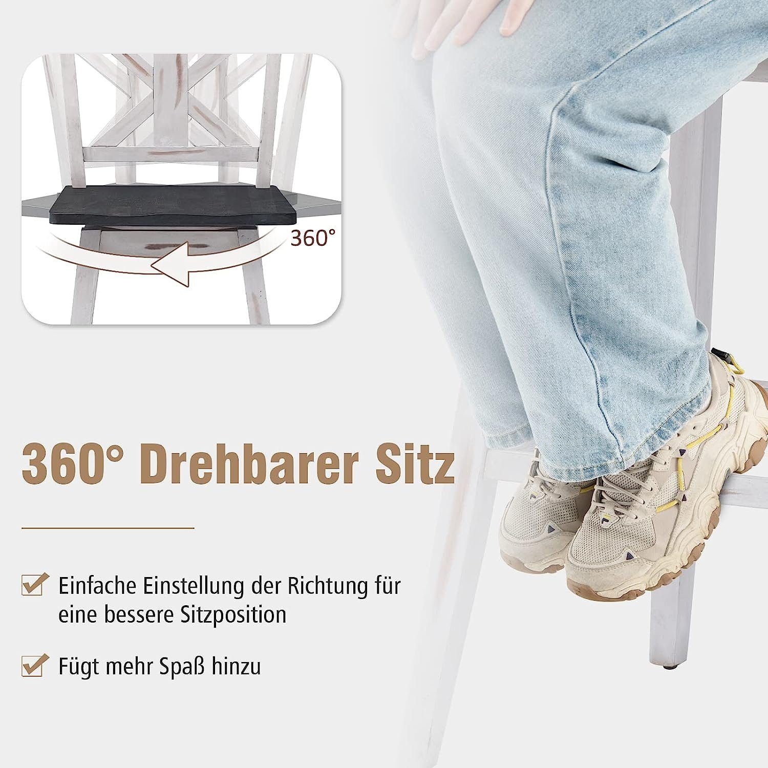 KOMFOTTEU Barhocker 2er Set Barstühle (2 günstig online kaufen