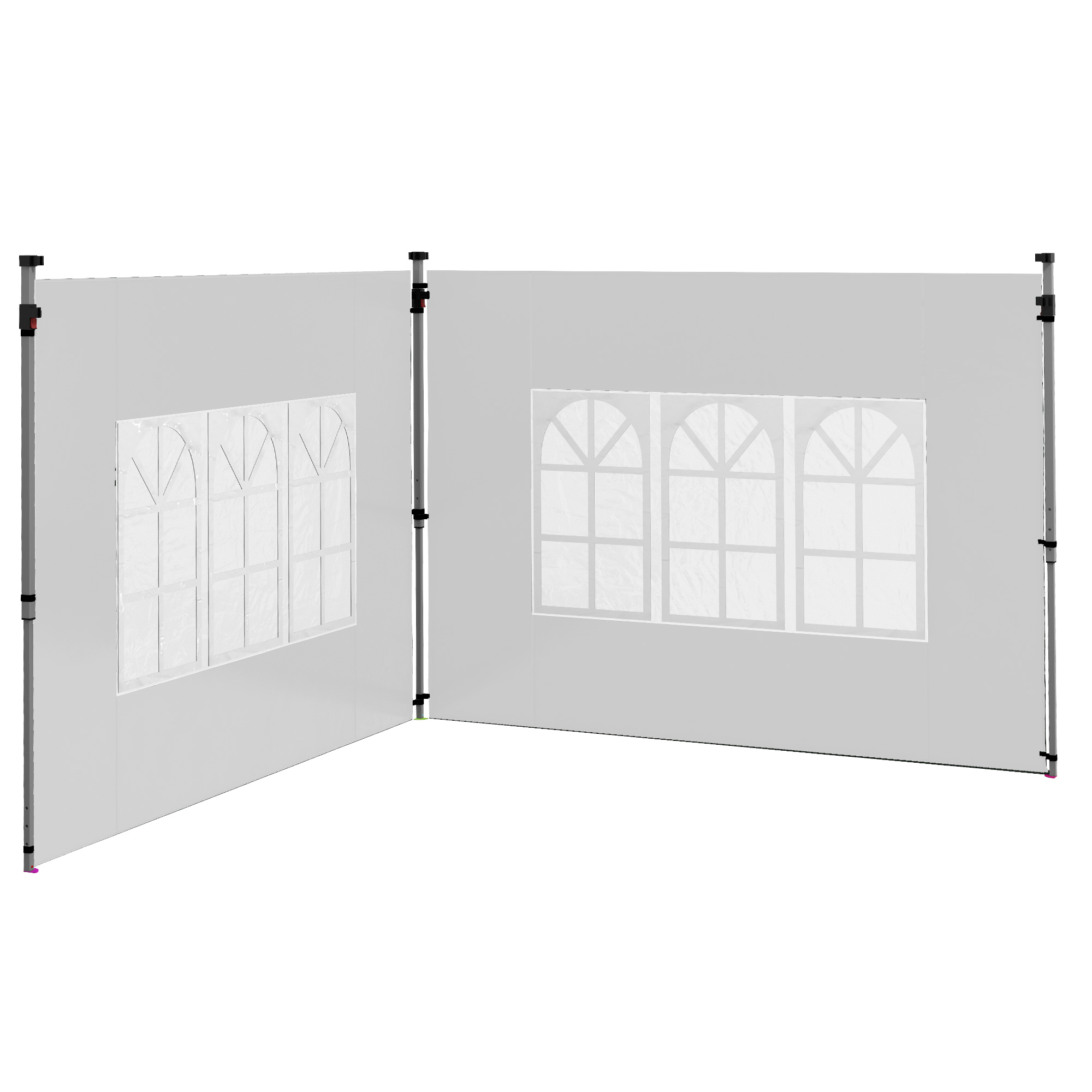 Outsunny Set von 2 Seitenteilen für 3 x 3 m oder 3 x 4 m Pavillon, Panel fü günstig online kaufen