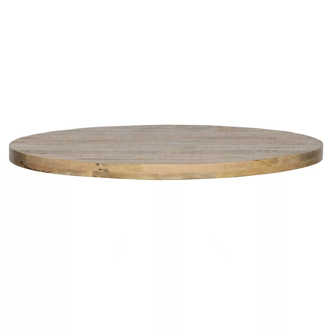 Küchen Tisch rund aus Mangobaum Massivholz White Wash günstig online kaufen