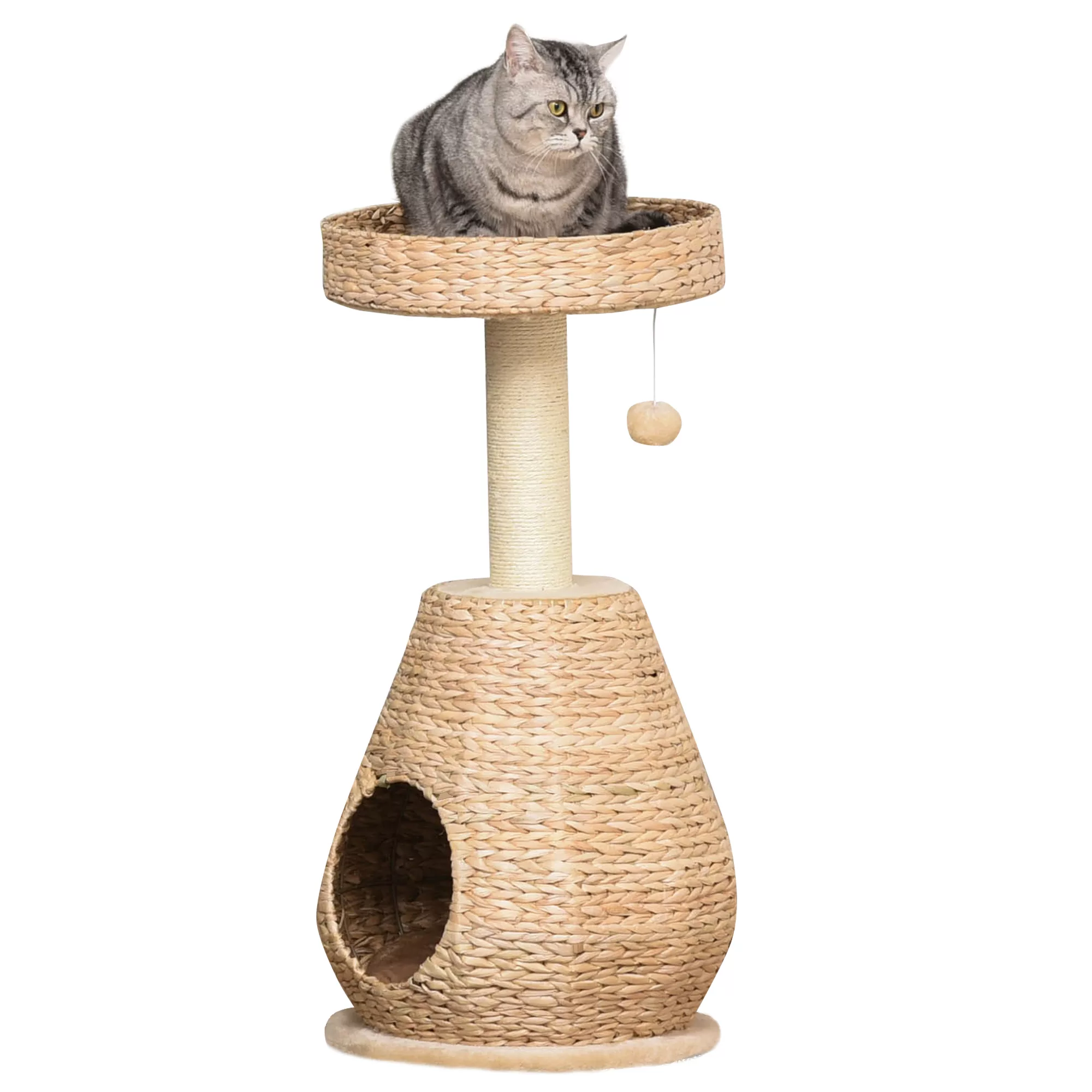 PawHut Katzenbaum Kratzbaum Kätzchen Möbel mit Katzenhöhle Ballspielzeug Si günstig online kaufen