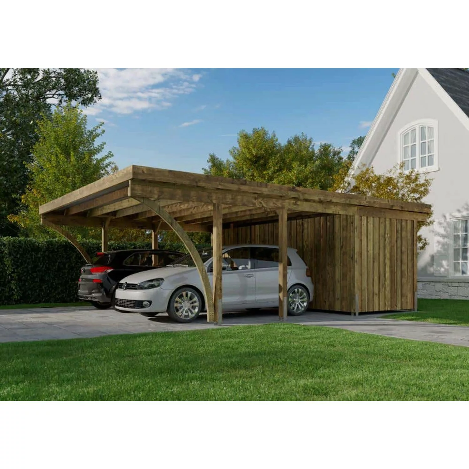 Alpholz Einzelcarport Carport Doppelcarport Aarhus Fichte 2.440 cm günstig online kaufen