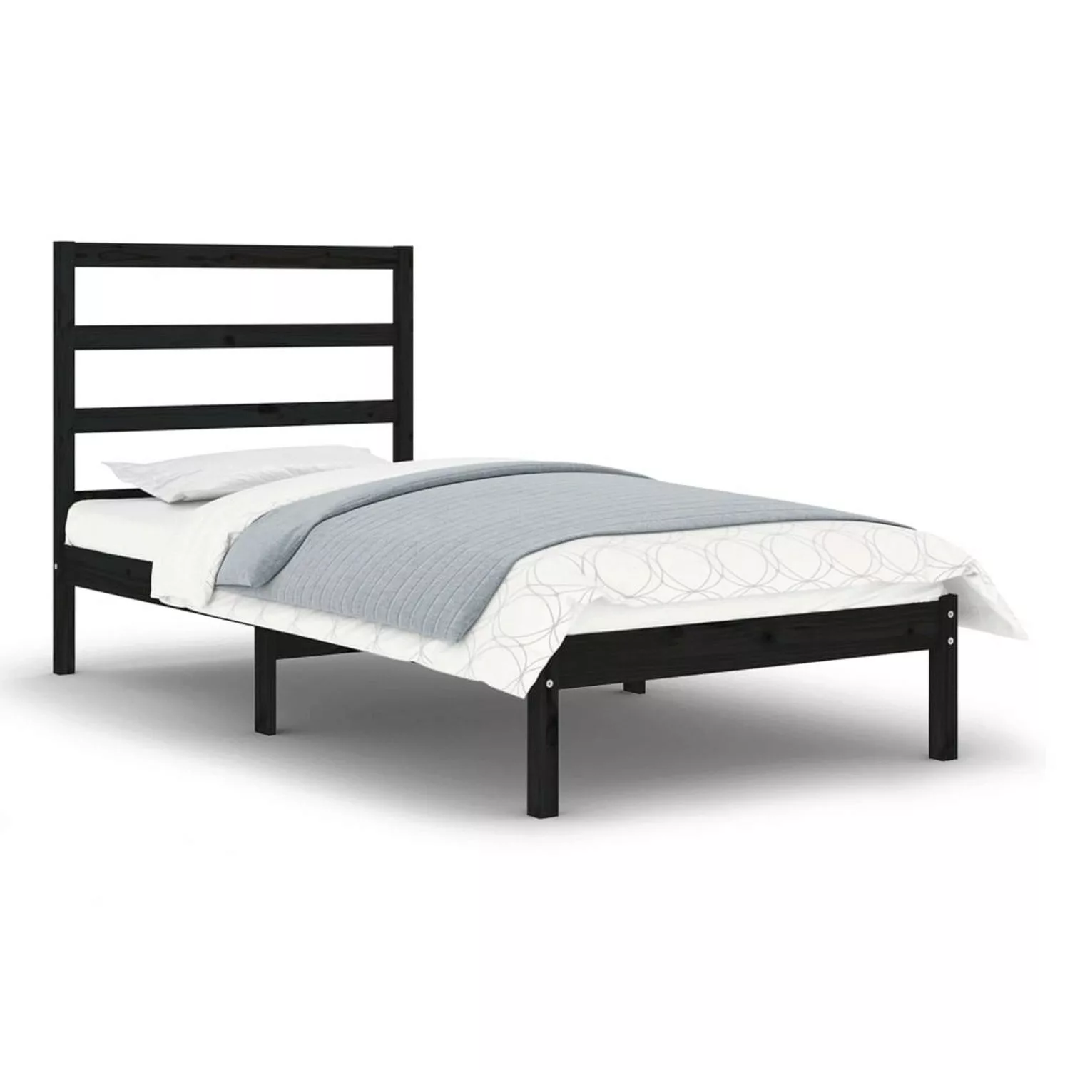 vidaXL Massivholzbett Schwarz 75x190 cm 2FT6 Small Single1083876 günstig online kaufen