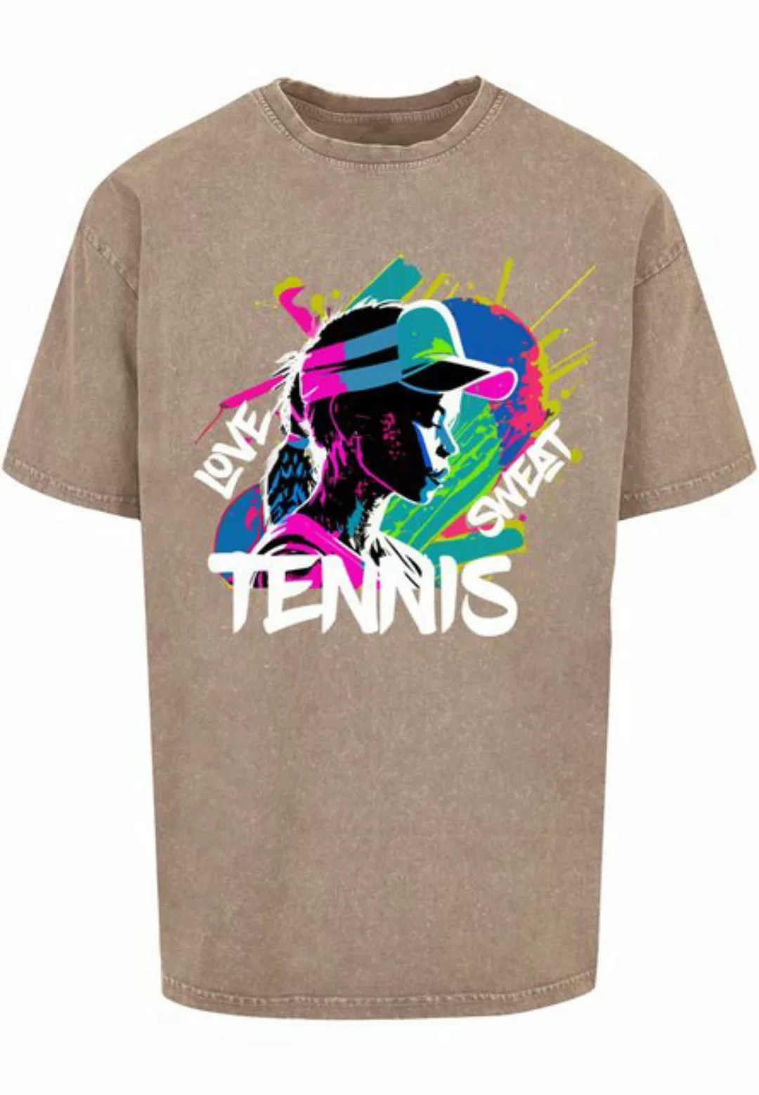 Merchcode T-Shirt Merchcode Herren Tennis Love, Sweat - Acid Washed Oversiz günstig online kaufen