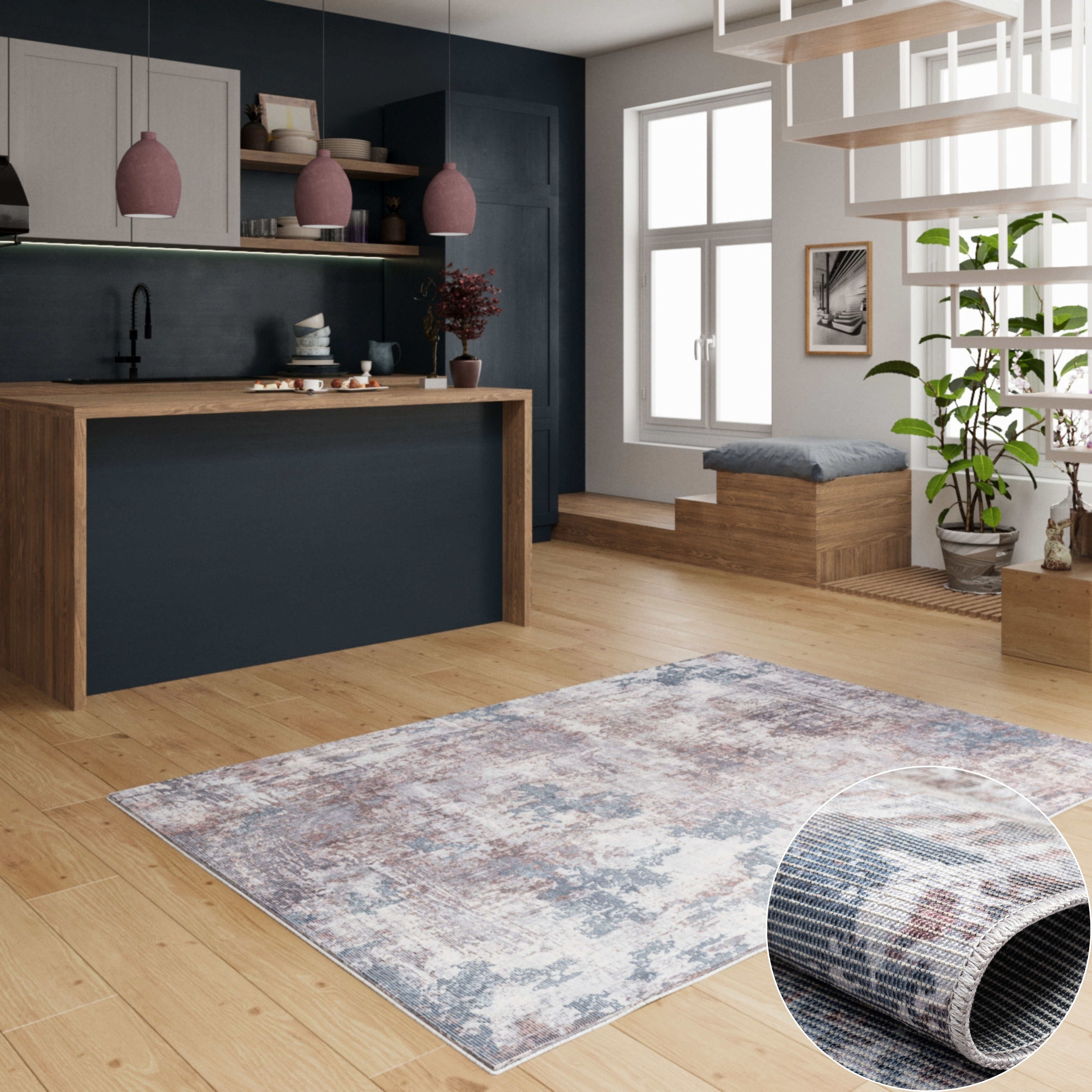 my home Teppich »Mülenen«, rechteckig, 10 mm Höhe, Kurzflor, modernes Desig günstig online kaufen