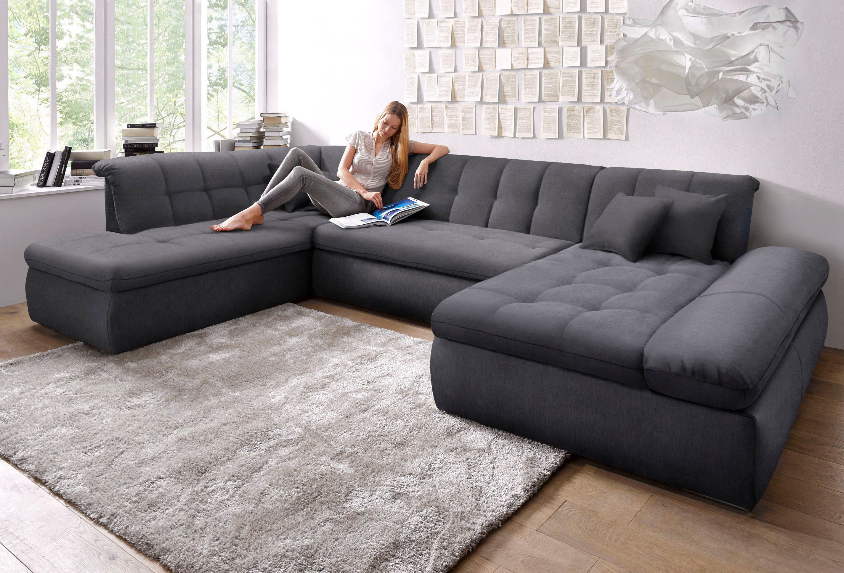 DOMO collection Wohnlandschaft "Moric Luxus incl. Zierkissen", U-Form, bis günstig online kaufen