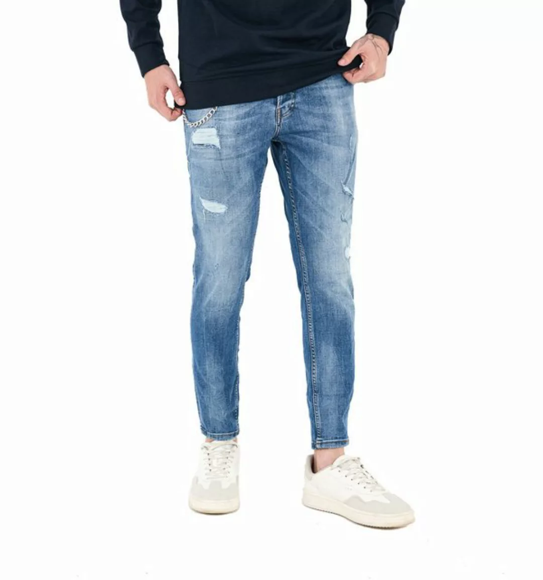 Denim Distriqt Skinny-fit-Jeans Destroyed Herren Jeans Skinny Fit Blau 1614 günstig online kaufen