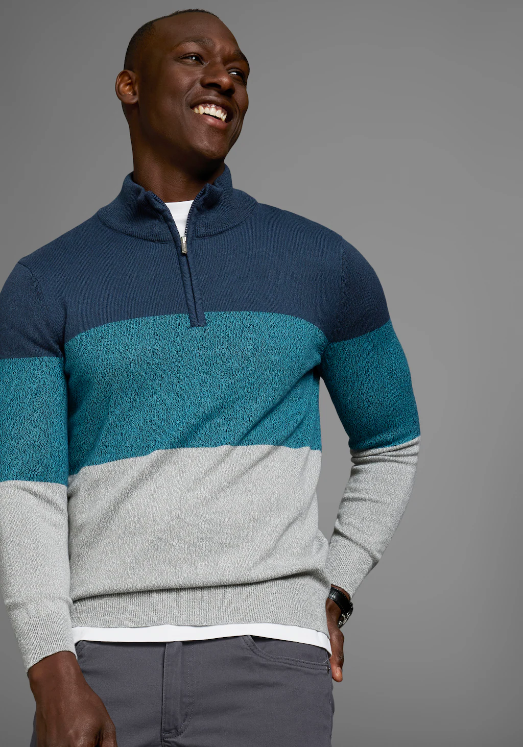 Mans World Troyer "Bis Größe 5 XL", mit Blockstreifen günstig online kaufen