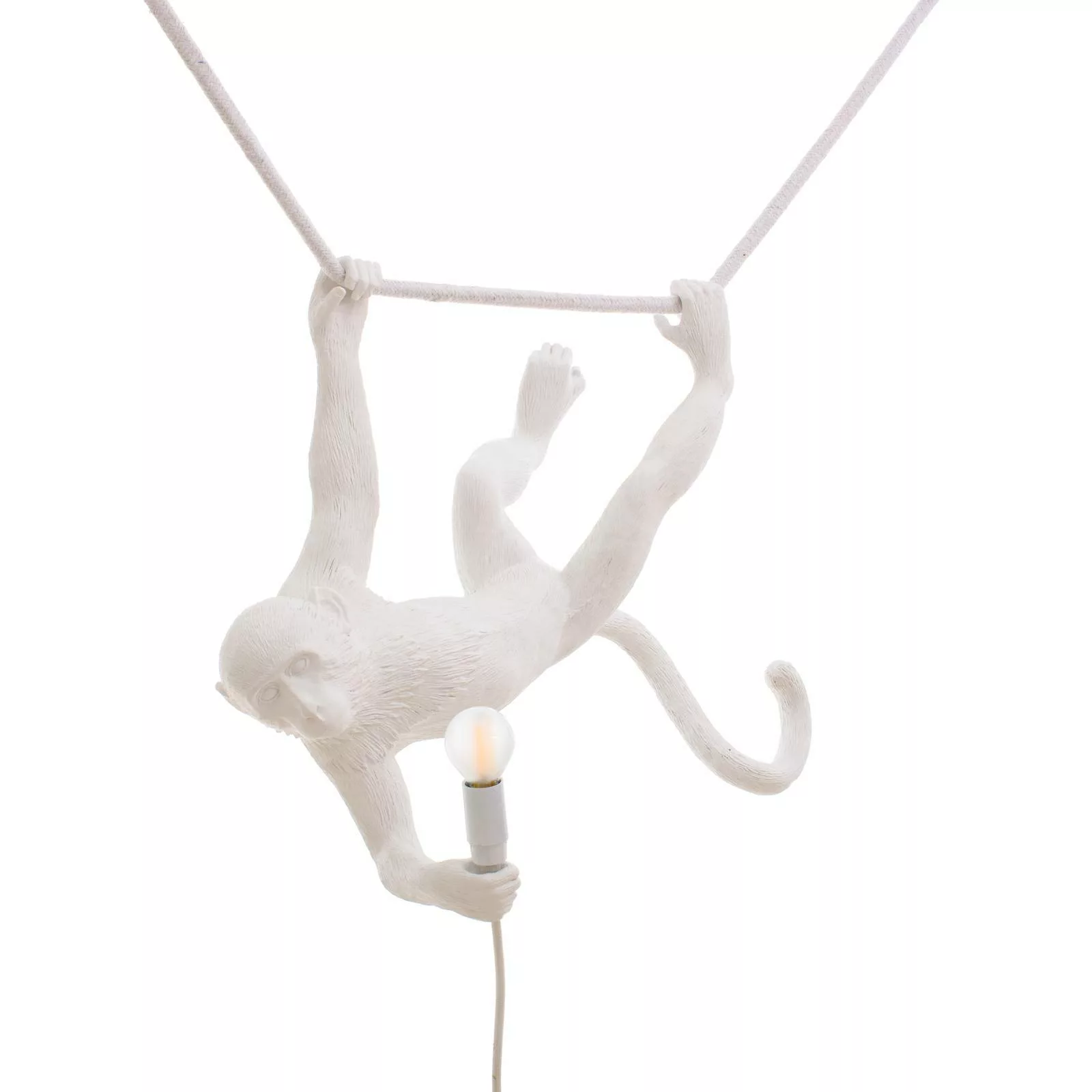 Lampe Monkey Swing plastikmaterial weiß / Indoor - L 60 cm - Seletti - Weiß günstig online kaufen