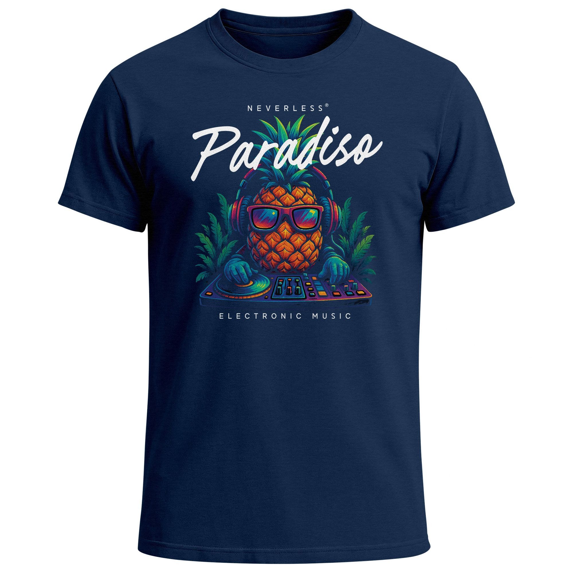 Neverless Print-Shirt Herren T-Shirt DJ Ananas günstig online kaufen