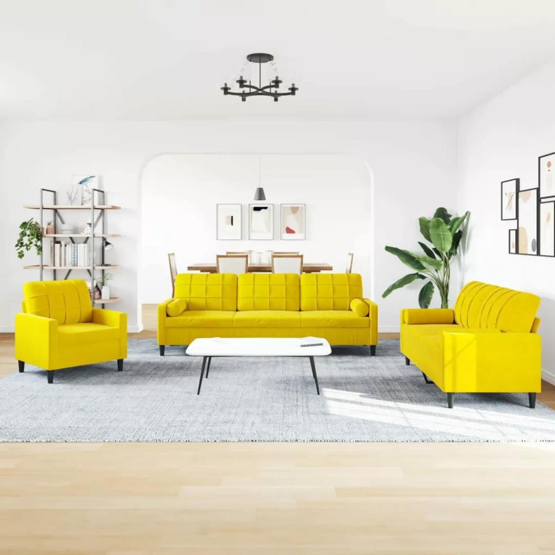 vidaXL Sofa 3-tlg. Sofagarnitur mit Kissen günstig online kaufen