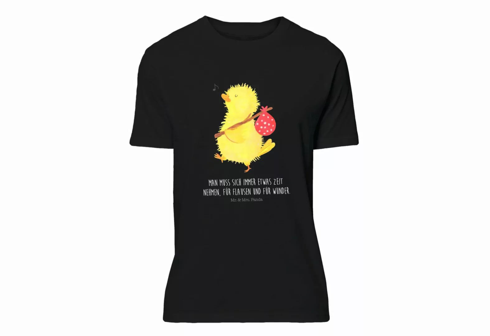 Mr. & Mrs. Panda T-Shirt Küken Wanderer - Schwarz - Geschenk, Ostergeschenk günstig online kaufen