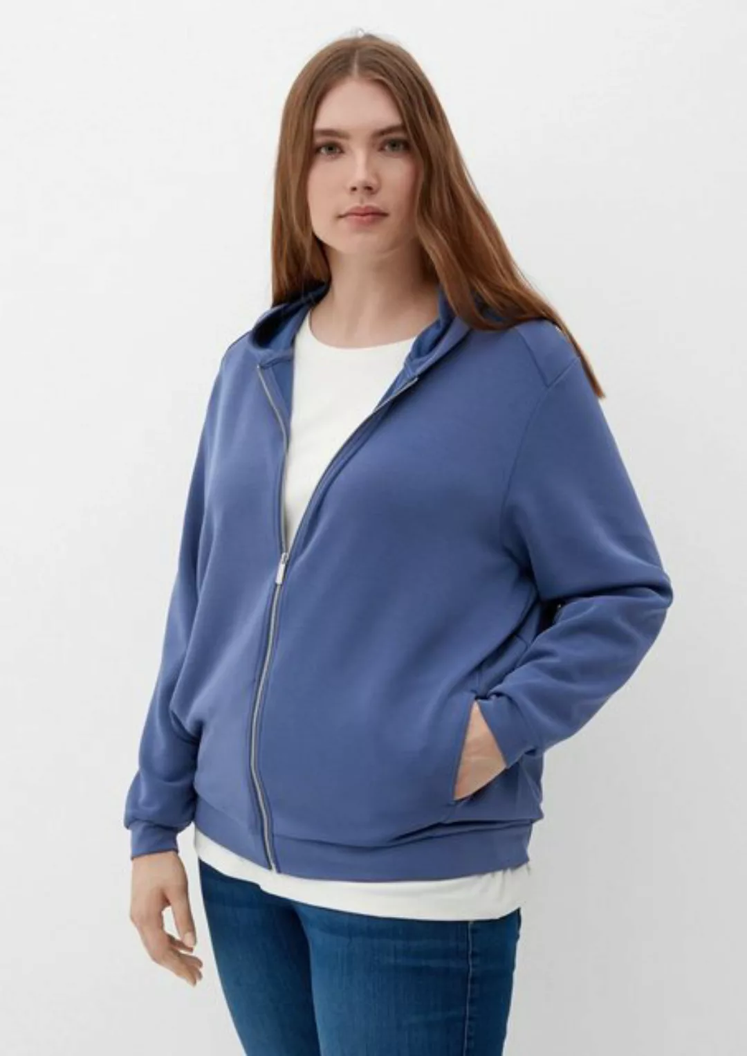 TRIANGLE Sweatjacke Sweatjacke mit Kapuze Stickerei günstig online kaufen