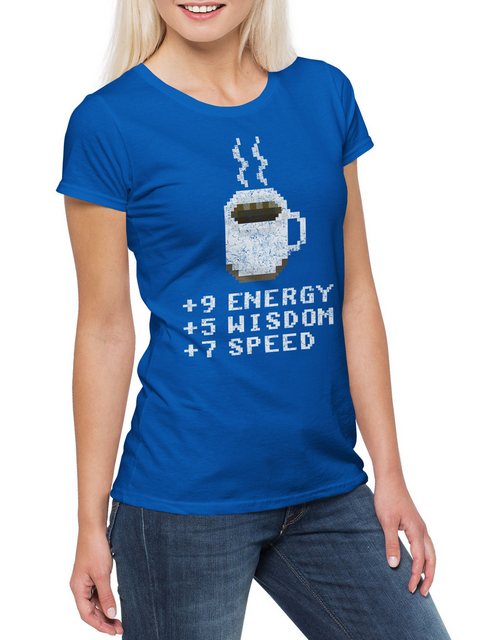 Urban Backwoods Print-Shirt Pixel Coffee Damen T-Shirt Planescape Dungeons günstig online kaufen