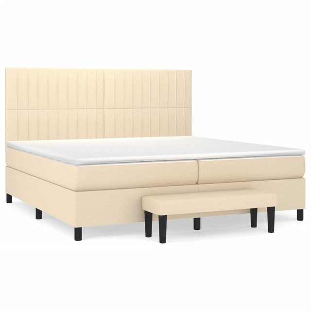 vidaXL Boxspringbett Boxspringbett mit Matratze Creme 200x200 cm Stoff Bett günstig online kaufen