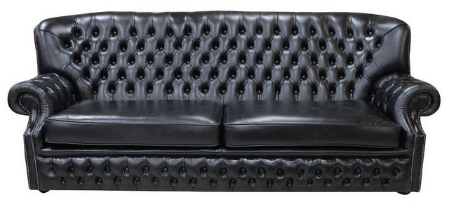 Xlmoebel 4-Sitzer Chesterfield Ledersofa mit hoher Rückenlehne und Polsteru günstig online kaufen