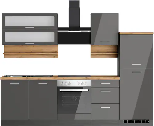 KOCHSTATION Küchenzeile »KS-Milan«, 270 cm breit, robuste Metallauszüge, vi günstig online kaufen