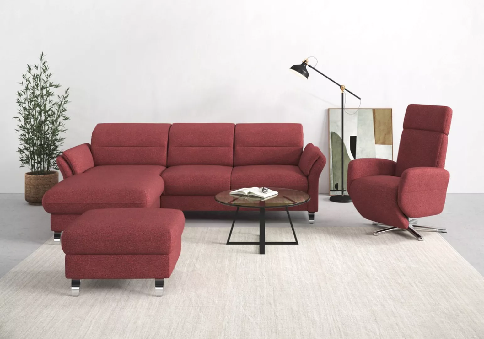 sit&more Ecksofa "Grenoble L-Form mit Federkern", wahlweise mit Bettfunktio günstig online kaufen