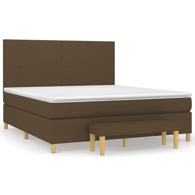 vidaXL Boxspringbett Boxspringbett mit Matratze Dunkelbraun 160x200 cm Stof günstig online kaufen