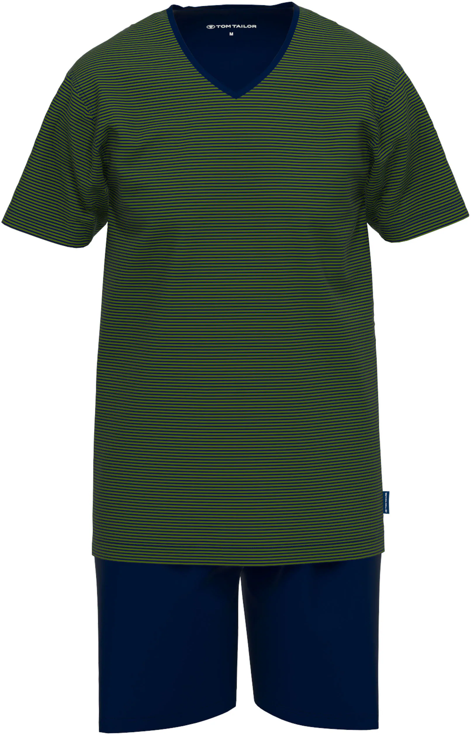 TOM TAILOR Shorty "Nevada", (2 tlg.), Streifendesign, Kurzarm, V-Ausschnitt günstig online kaufen