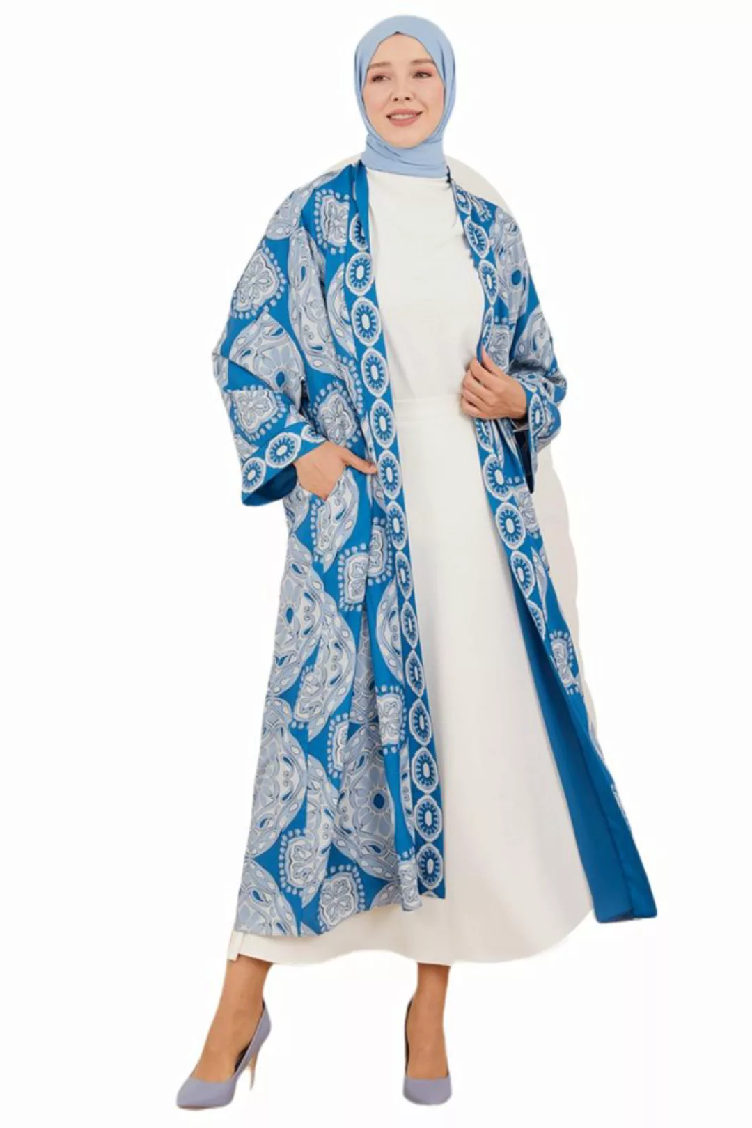 ARMİNE Longstrickjacke Armine bedruckter Chiffon-Kimono – moderne und elega günstig online kaufen