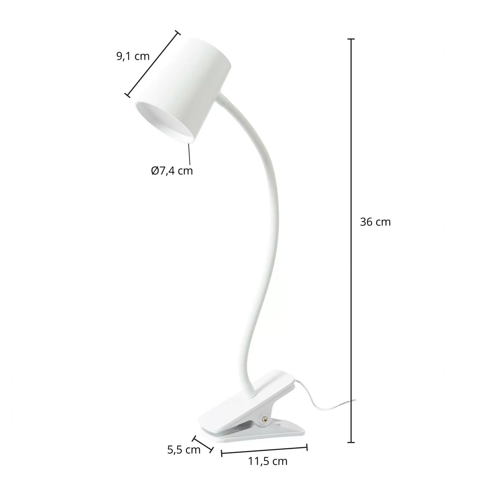 Lindby Ailina LED-Tischlampe, Klemmfuß, weiß günstig online kaufen