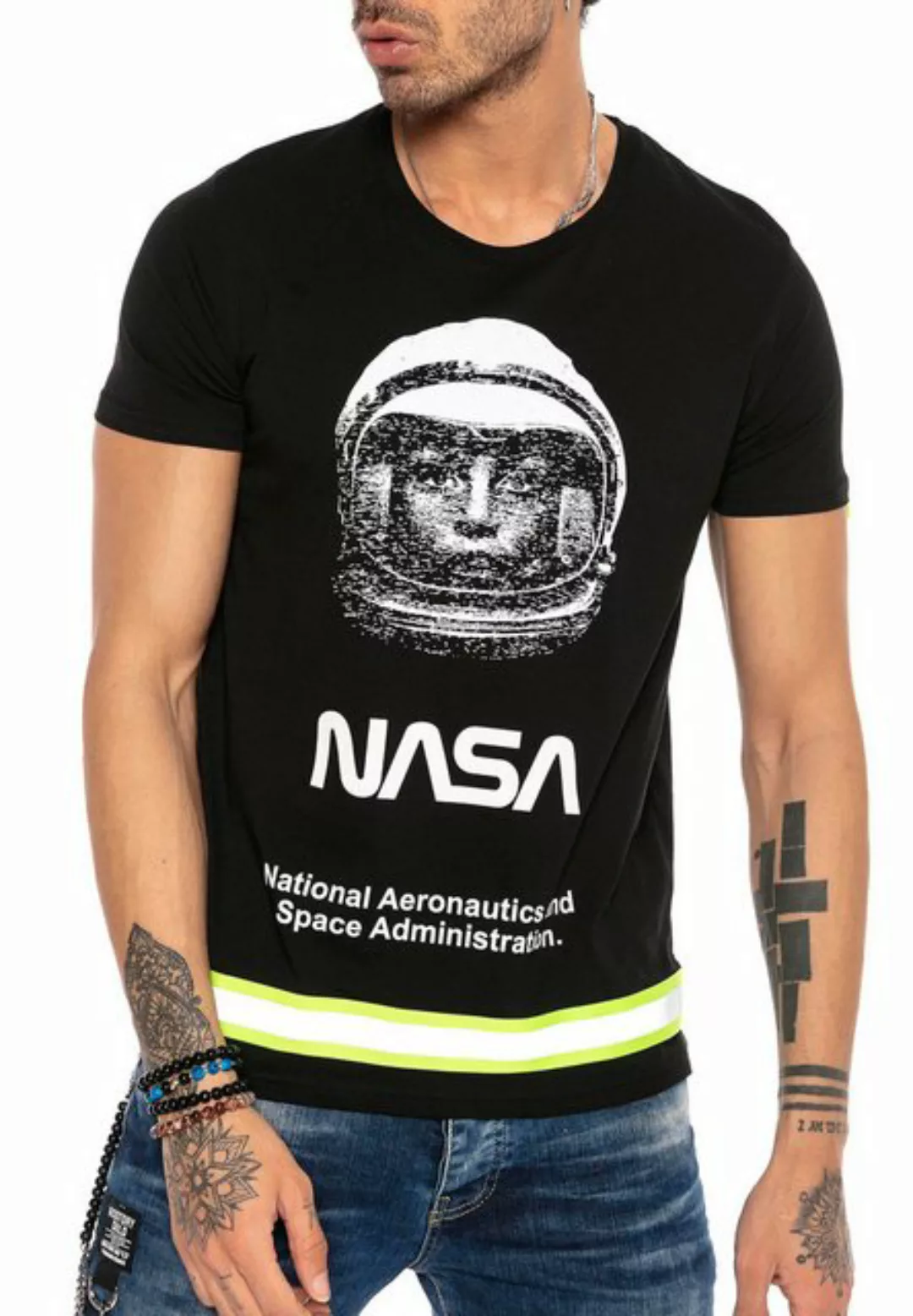 RedBridge T-Shirt NASA – Astronauten-Print, Retro-Look, Regular Fit günstig online kaufen