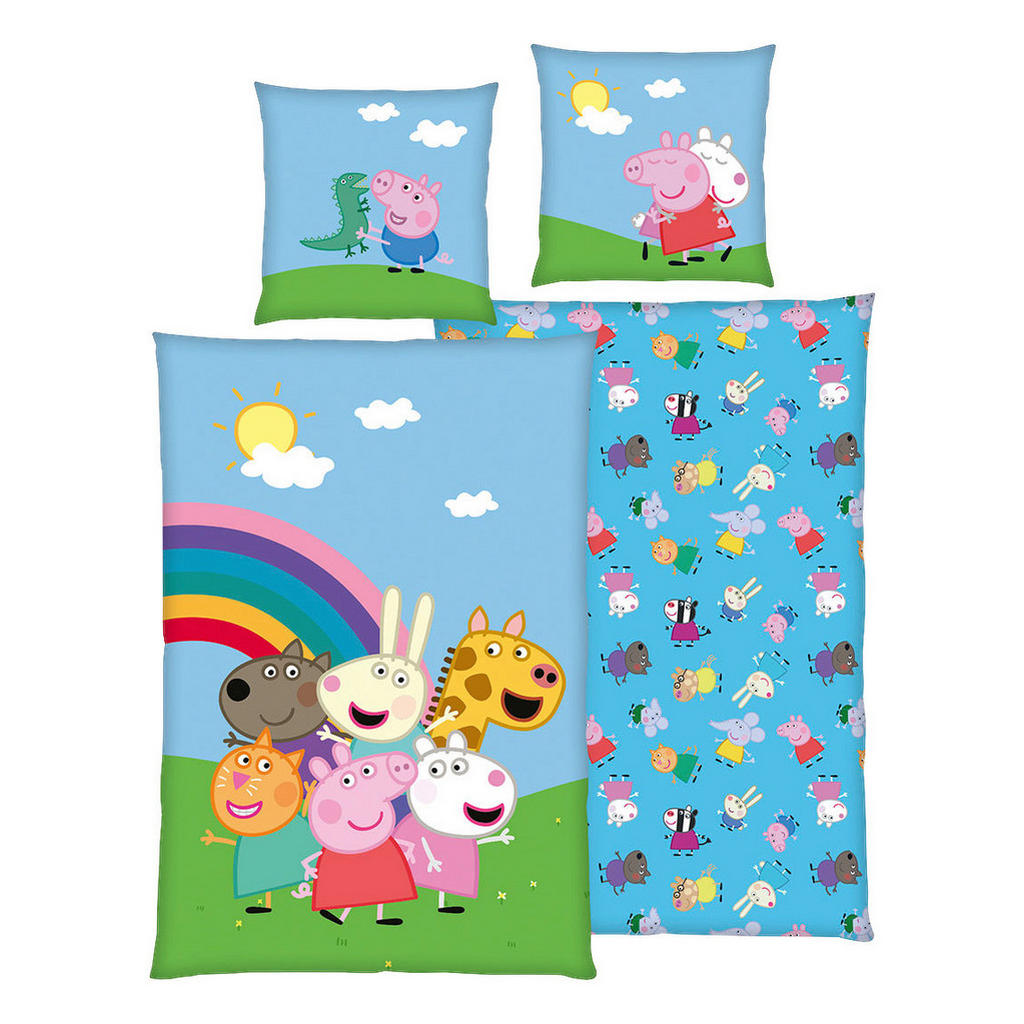 Flanell Bettwäsche Peppa Pig Flanell Multi Baumwolle B/L: ca. 135x200 cm günstig online kaufen