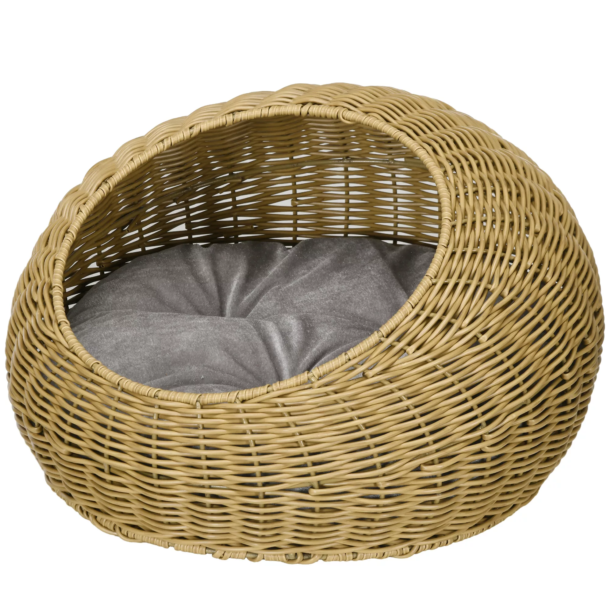 PawHut Rattan Katzenkorb Katzenhaus mit Kissen für Katzen bis 4 kg, Indoor günstig online kaufen