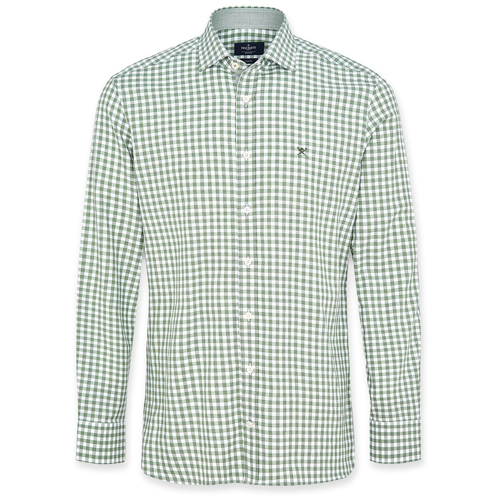 Hackett Melange Gingham Langarm Hemd XS Green / White günstig online kaufen