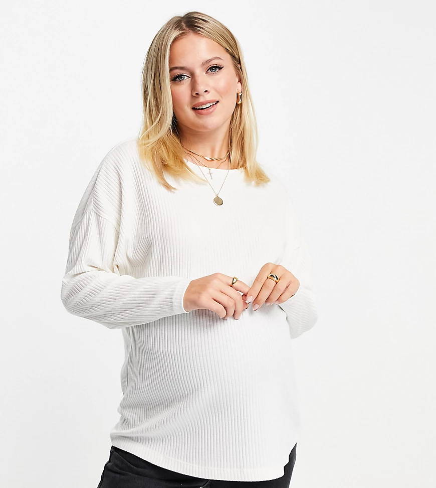 ASOS DESIGN Maternity – Superweiches Oberteil aus kuscheligem Rippstoff in günstig online kaufen