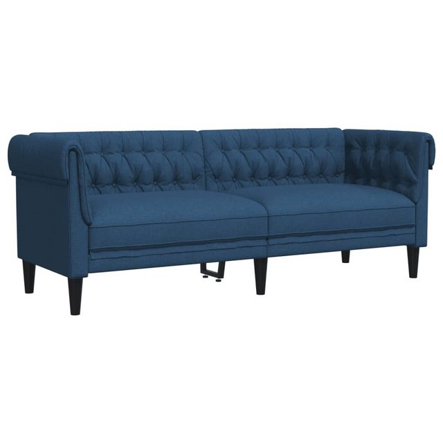 vidaXL Chesterfield-Sofa, Chesterfield-Sofa 3-Sitzer Blau Stoff günstig online kaufen