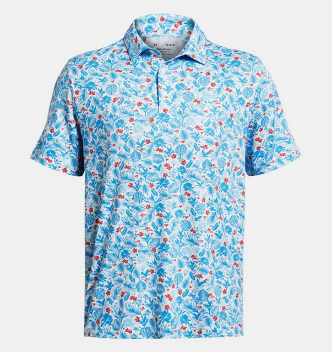 Under Armour® Poloshirt Under Armour Golfpolo Playoff 3.0 Printed Blau-Weiß günstig online kaufen