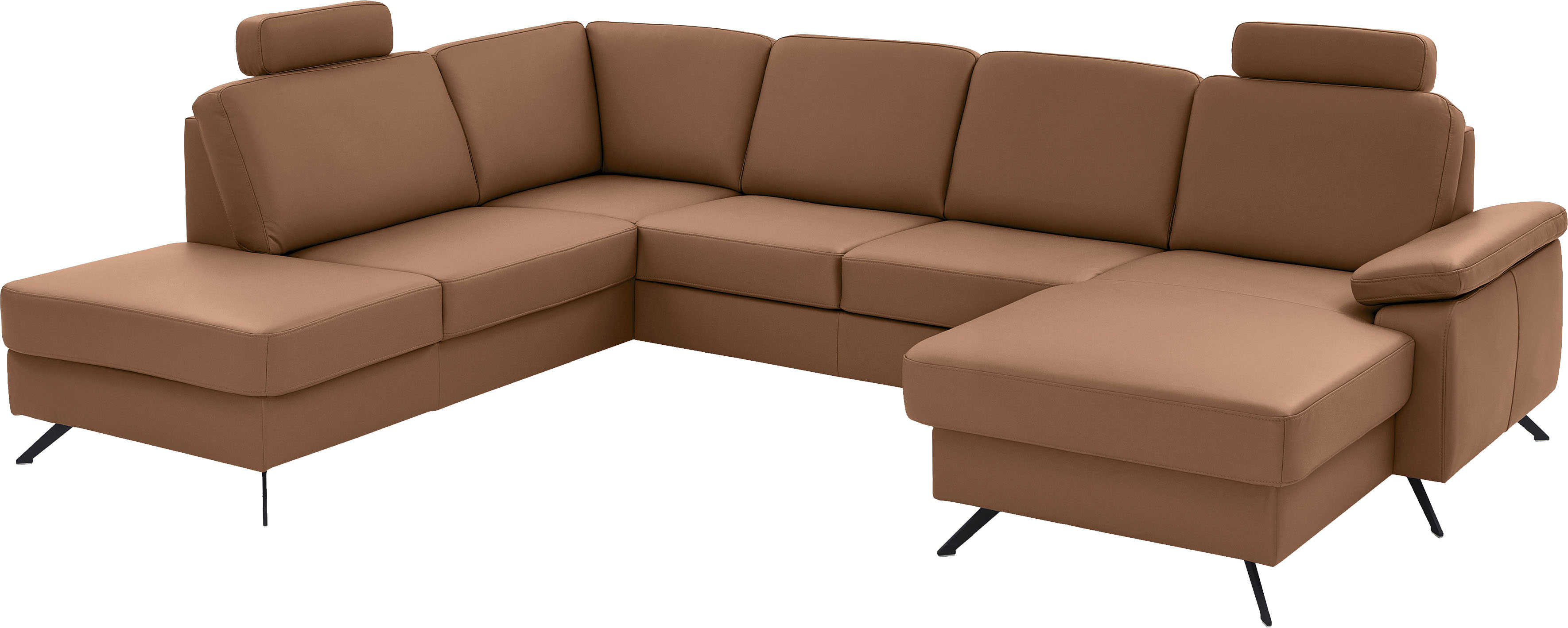 Die PlanBar Wohnlandschaft "PN-EM15047 U-Form, mit Kopfstützen", Echtleder, günstig online kaufen