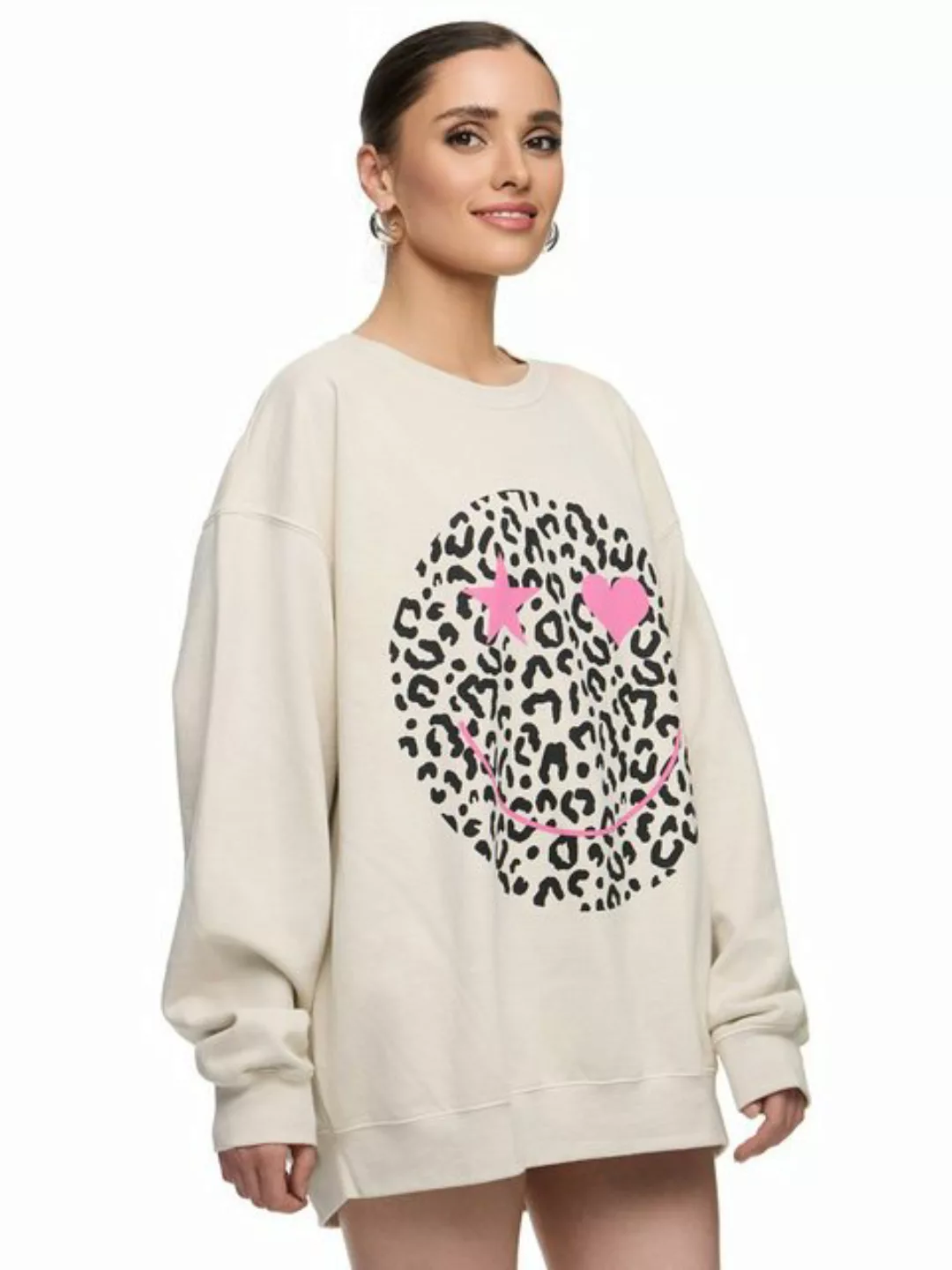 Worldclassca Sweatshirt Worldclassca Oversized Sweatshirt Happy Love Print günstig online kaufen