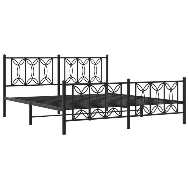 vidaXL Bett Bettgestell mit Kopf- und Fußteil Metall Schwarz 180x200 cm günstig online kaufen