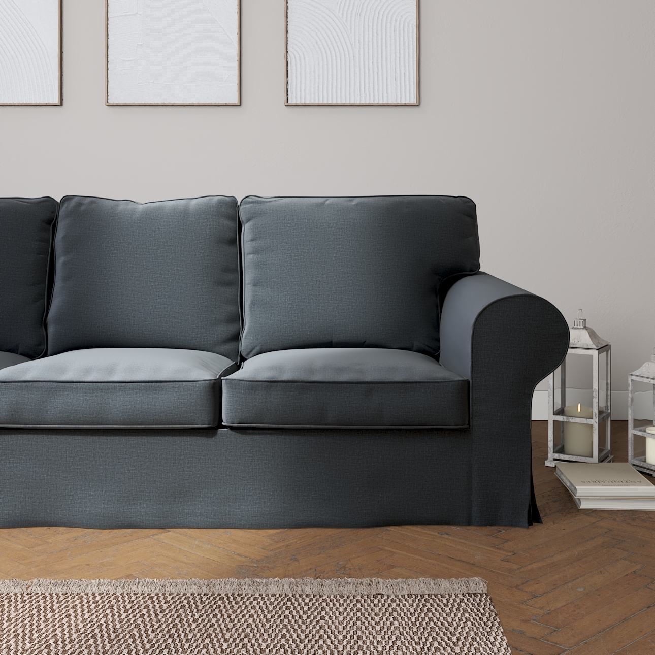 Bezug für Ektorp 3-Sitzer Schlafsofa, neues Modell (2013), graphite, 40cm x günstig online kaufen