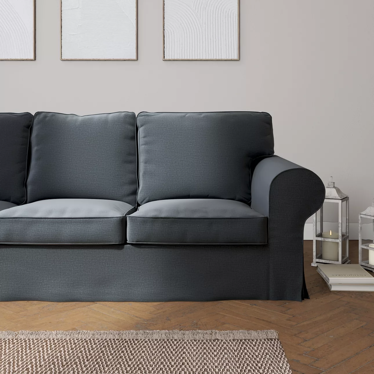 Bezug für Ektorp 3-Sitzer Schlafsofa, ALTES Modell, graphite, Sofahusse Ekt günstig online kaufen