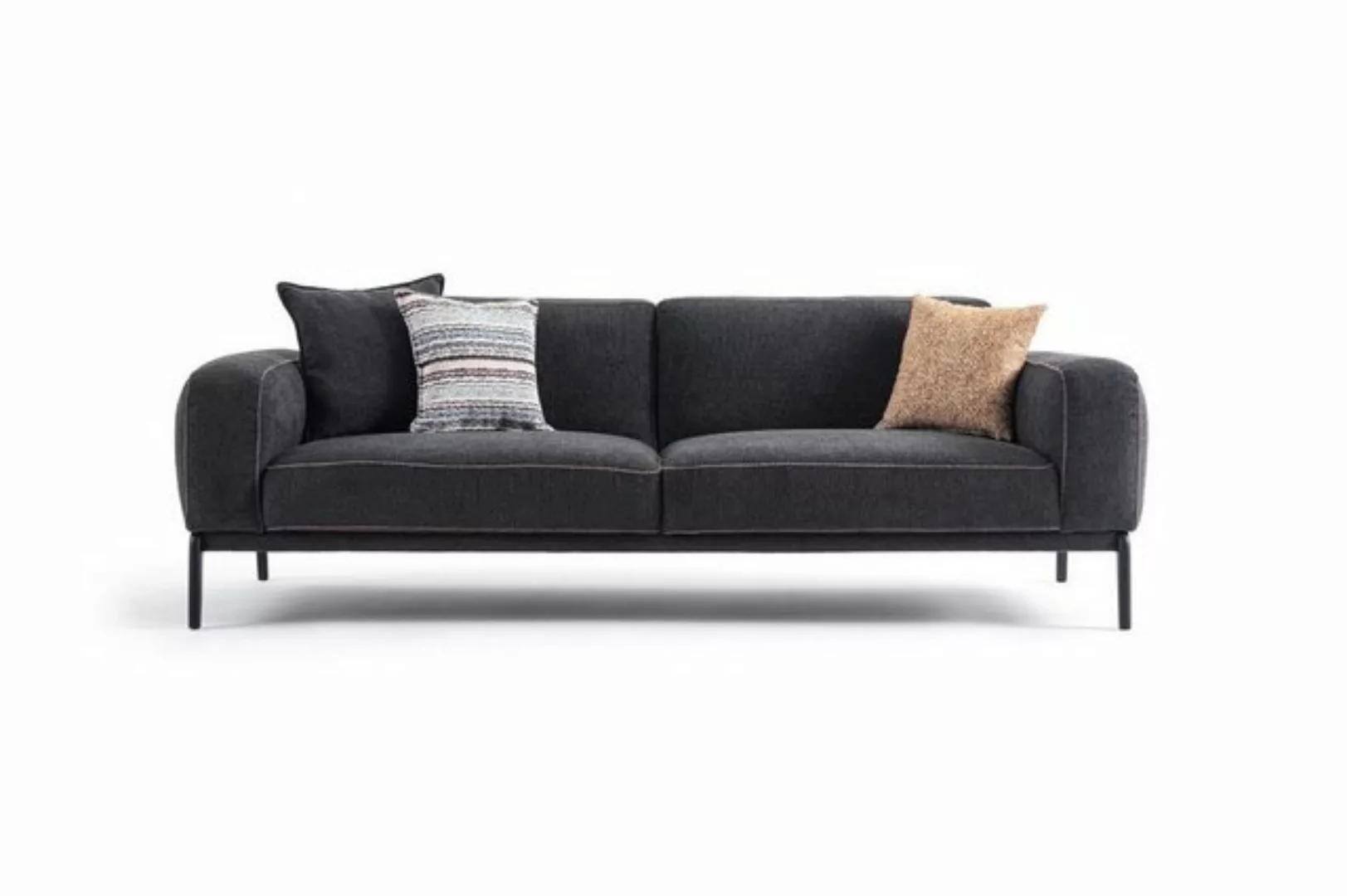 Xlmoebel Sofa Dreisitzer Sofa Grau Stoff Couch Modernes Polstersofa, Herges günstig online kaufen