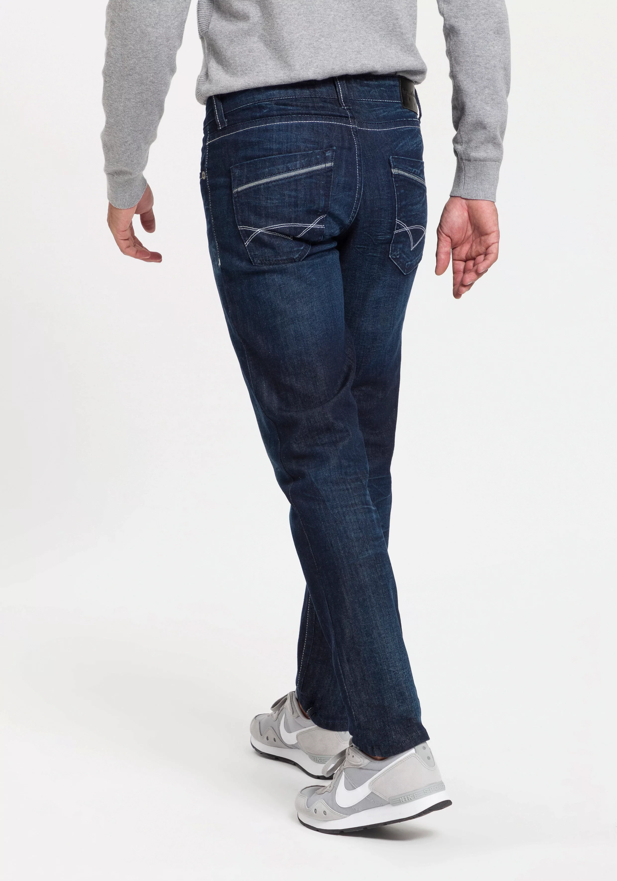 Bruno Banani Straight-Jeans Dylan gerade Beinform, Used-Waschung, niedrige günstig online kaufen